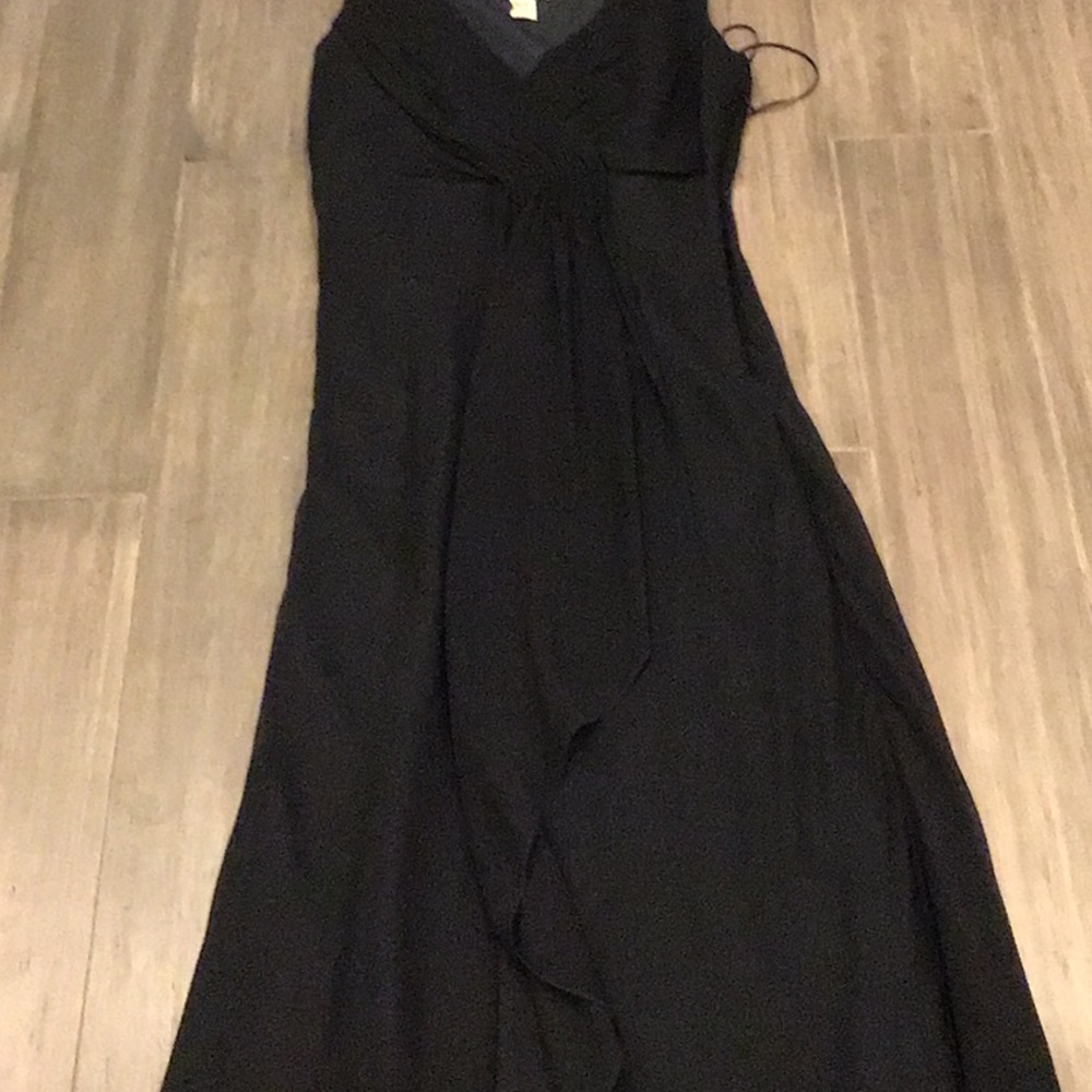 Black, full length, J.Crew dress.